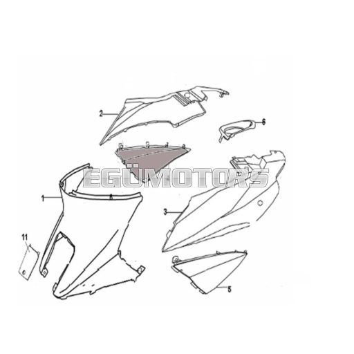 Keeway RY6 oldalidom betét, Jobb