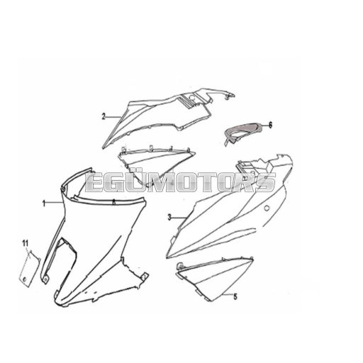 Keeway RY6 összekötő idom, fényesfekete