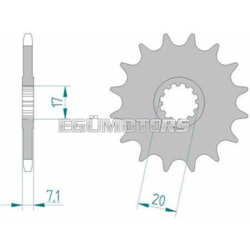 AFAM lánckerék, 12 fogas, 420