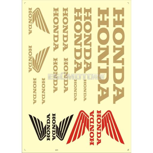 Honda matrica szett arany, 170x250 mm