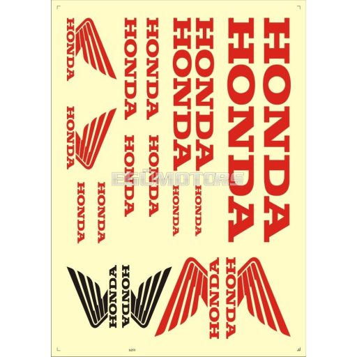 Honda matrica szett piros, 170x250 mm