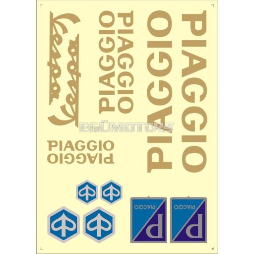 Piaggio matrica szett, arany