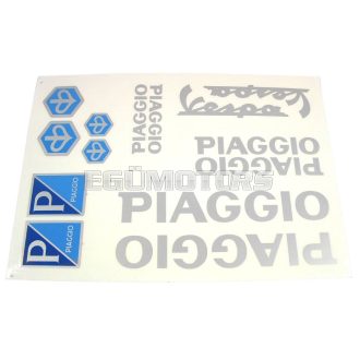 Piaggio matrica szett ezüst, 170x250 mm