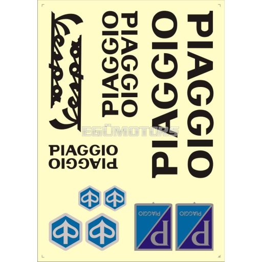 Piaggio matrica szett, fekete