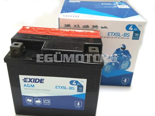 Exide zselés akkumulátor YTX5L-BS, ETX5L-BS