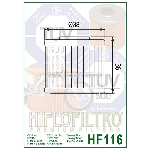 Hiflofiltro olajszűrő, HF116