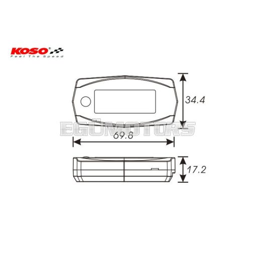 Koso Mini 4 fordulatszámmérő - Robogóra, motorra