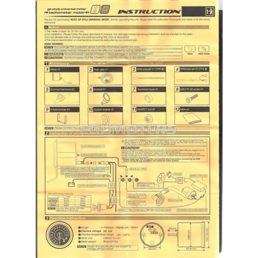 Koso digitális fordulatszámmérő, karbon