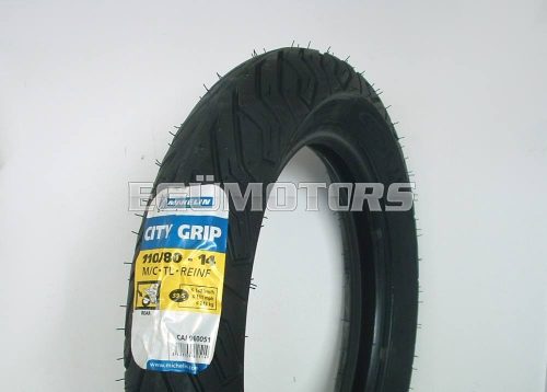  110/80-14 59S MICHELIN CITY GRIP ERŐSÍTETT TÖMLŐ NÉLKÜLI HÁTSÓ MOTOR GUMI 