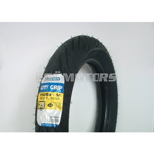  110/80-14 59S MICHELIN CITY GRIP ERŐSÍTETT TÖMLŐ NÉLKÜLI HÁTSÓ MOTOR GUMI 