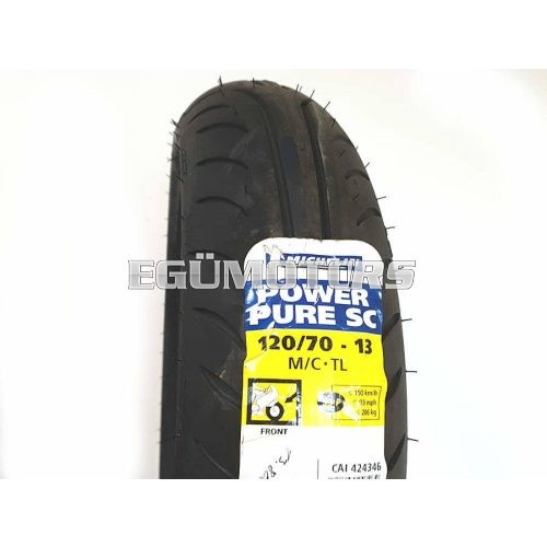 MICHELIN POWER PURE SC, 120/70-12 M/C 51P, tömlő nélküli gumi