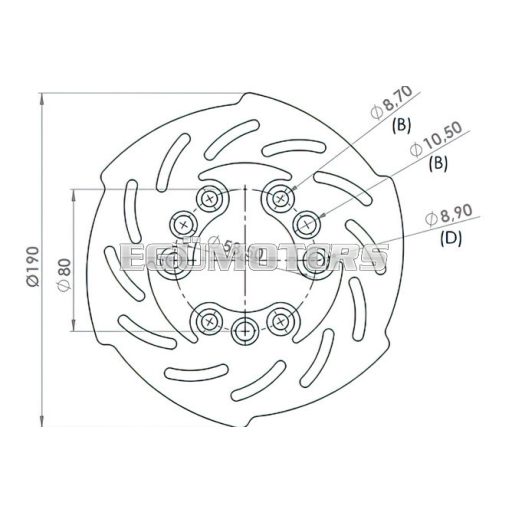 Motoforce féktárcsa RACING, 190mm, univerzális