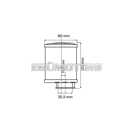 Malossi RED FILTER E14 35,5 straight PHVA 12-17,5 - PHBN 17,5