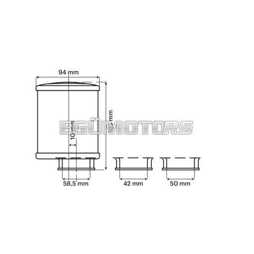 Malossi RED FILTER E15 60 PHBG 15-21 - PHBL 20-26 threaded