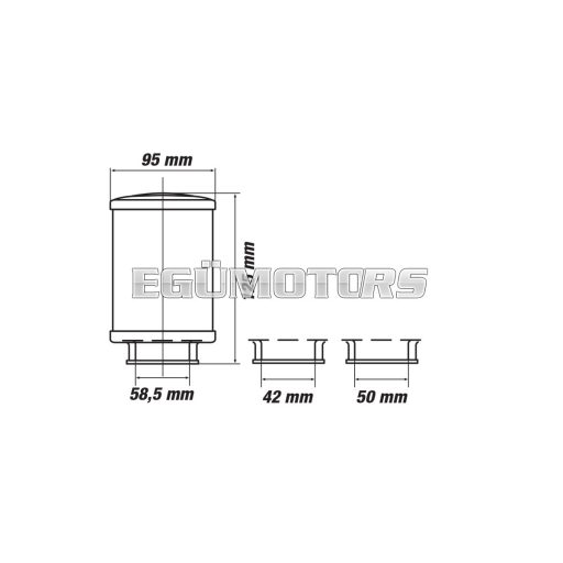 Malossi RED FILTER E16 42/50/60 KEIHIN - MIKUNI - PHBH - VHST