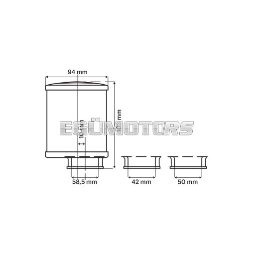 Malossi RED FILTER E13 42/50/60 straight PHBH - MIKUNI - KEIHIN