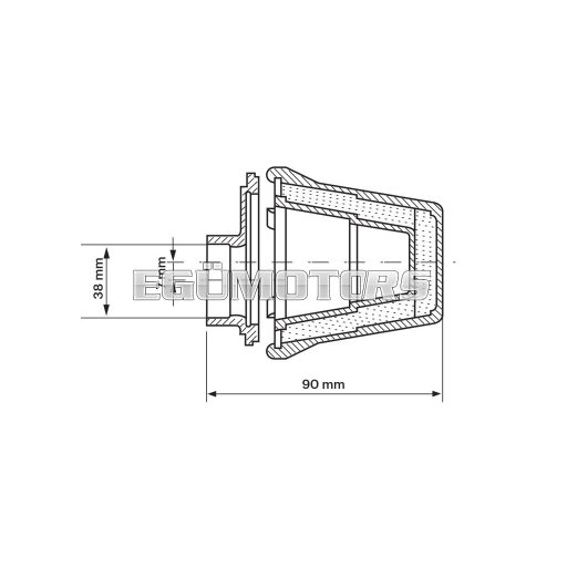 Malossi RED FILTER E5 38 PHBL 20-25 with BLACKCAP