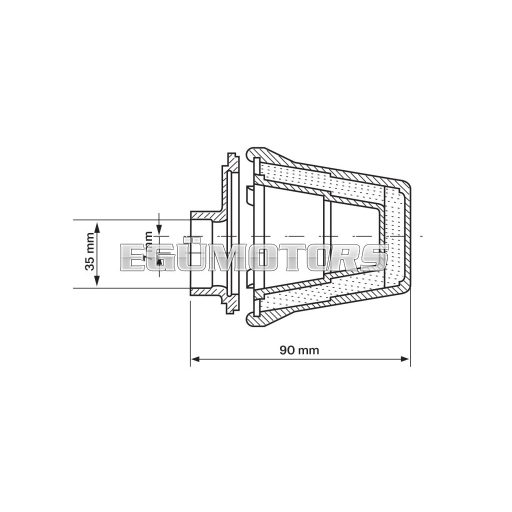 Malossi RED FILTER E5 35 PHVA 12-MIKUNI VM 19-22 BLACK