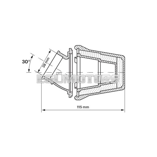 Malossi RED FILTER E5 38 PHBL 20-25 BLACK