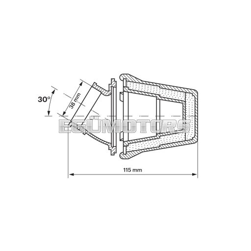 Malossi RED FILTER E5 38 PHBL 20-25 with BLACK CAP