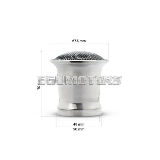 Malossi AIR HORN 48x70x1,2 fast.threaded WITH NET PHBE-PHF