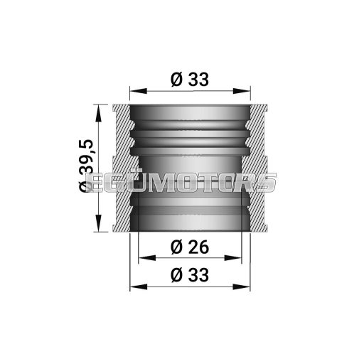 Intake rubber for VHB 24-26 F (39,5 mm) carburettors