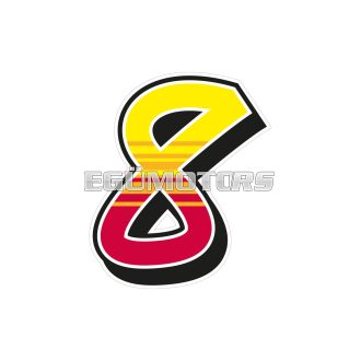 Malossi 2 STICKERS "8" Enko4 16x19 cm.