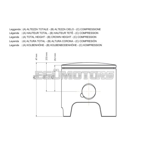 Malossi PISTON 50 pin 12 rect. rings 2 A