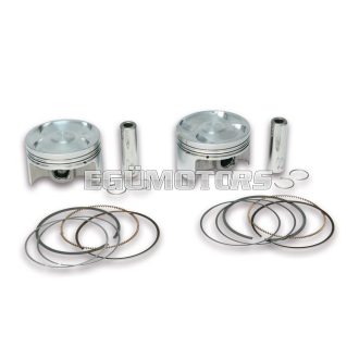   Malossi OVERS. forged PAIR of PISTONS 66,2 pin 15 rect./oil rings 3-for Original c