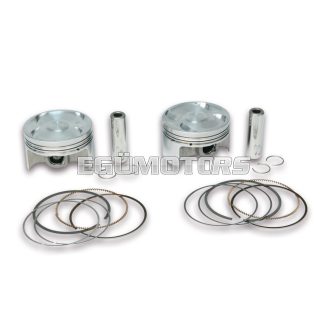   Malossi OVERS. forged PAIR of PISTONS 66,2 pin 15 rect./oil rings 3-for Original c