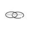 Malossi 2 PISTON RINGS 55x1,5 rectangular E2