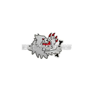 Malossi small lion head patch in silver PVC