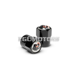 2 black plugs for tyre inner tube valve