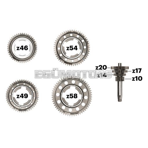 Sprocket set for Racing Vespa gear