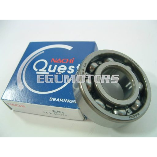 Nachi 6204 főtengelycsapágy, C4 fémkosaras