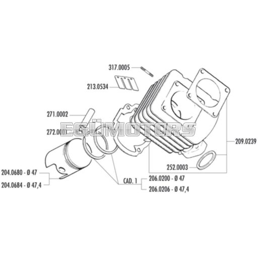 Polini Sport70 hengerszett, X8R