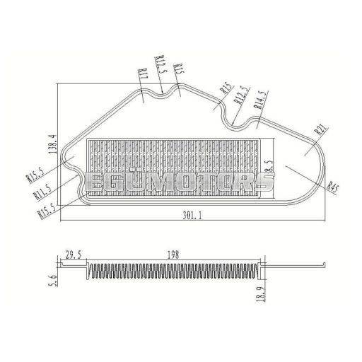 101 Octane légszűrőbetét, Kymco Agility 10
