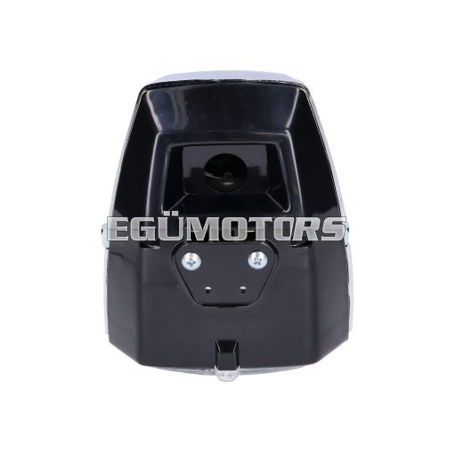 Fejlámpa négyzet alakú, krómozott, mopedhez