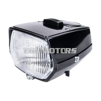 Fényszóró, fekete, négyzet alakú, robogóhoz