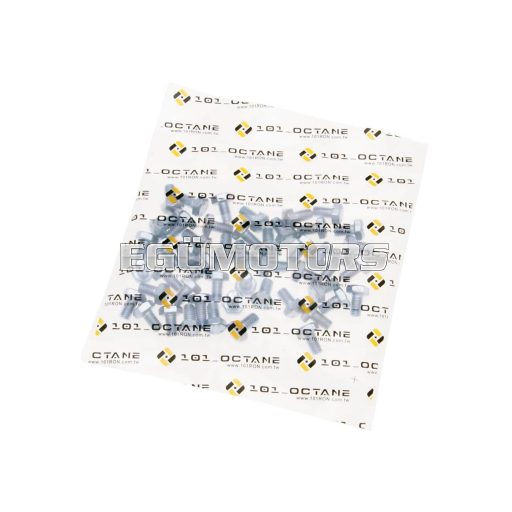 101 Octane hatlapfejű, menetes csavar készlet, DIN933 M6x10, teljes menet, horganyzott acél (50 db)