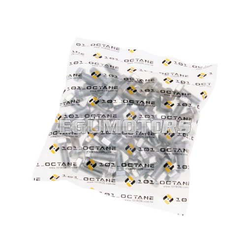 101 Octane hatlapfejű, menetes csavar készlet, DIN933 M8x20, teljes menet, horganyzott acél (50 db)