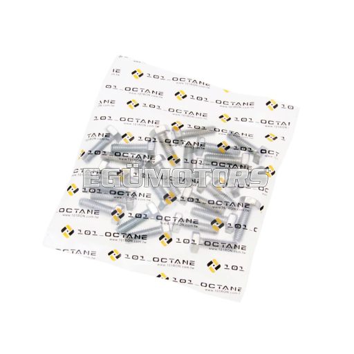 101 Octane hatlapfejű, menetes csavar készlet, DIN933 M8x25, teljes menet, horganyzott acél (25 db)