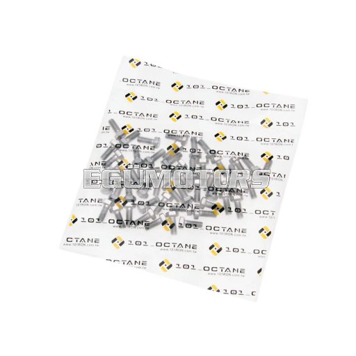 101 Octane hatlapfejű, menetes csavar készlet, DIN933 M5x12, teljes menet, rozsdamentes acél A2 (50 db)