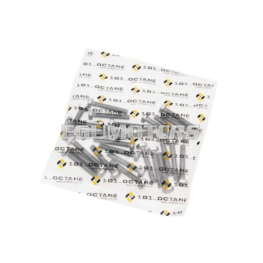 101 Octane hatlapfejű, menetes csavar készlet, DIN933 M6x35, teljes menet, rozsdamentes acél A2 (25 db)