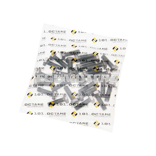 101 Octane hatlapfejű, menetes csavar készlet, DIN933 M8x25, teljes menet, rozsdamentes acél A2 (25 db)