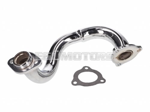 exhaust manifold chromed, unrestricted for Derbi Senda, Aprilia RX, SX, Gilera RCR, SMT