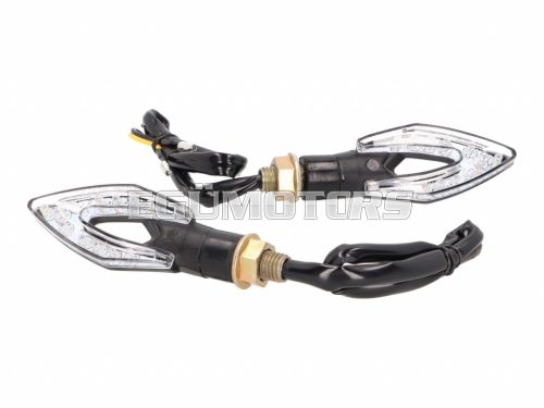 indicator light set M10 thread LED black Mini, short version