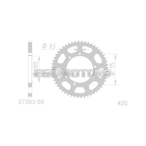101 Octane hátsó lánckerék 68 fog, 420-as, MH Furia, Gilera Zulu, H@k, Peugeot XP6