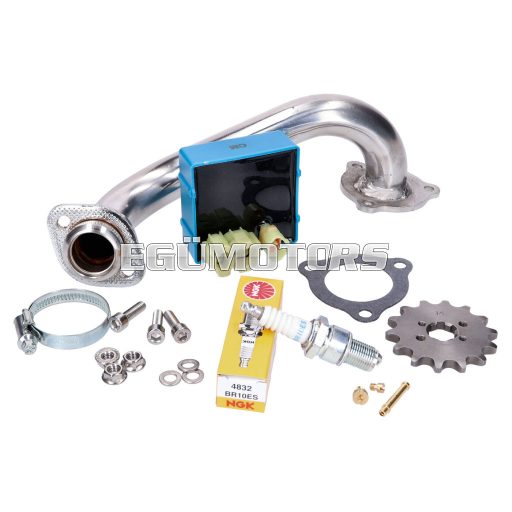 101 Octane tuning készlet prémium/rozsdamentes acél szívócsővel Derbi Senda, Aprilia RX/SX, Gilera RCR, SMT 2018- (Euro4)