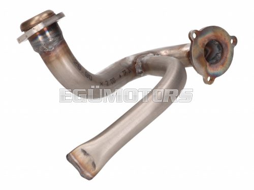 exhaust manifold stainless steel w/ choke tube mock, unrestricted for Aprilia SX, RX, Derbi Senda, DRD, X-Treme, SM, Gilera RCR, SMT